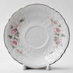 Блюдце чайное Бернадотт Серая роза платина Бернадотт