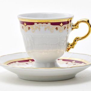 Чашка с блюдцем кофейная Красная лилия 1/2 Мария Луиза