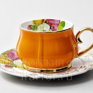 Чашка с блюдцем чайная Тюльпан Оранжевый 1/2 Тюльпан Royal Classics