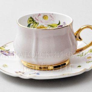 Чашка с блюдцем чайная Времена года. Светло-розовый 1/2 Тюльпан Royal Classics