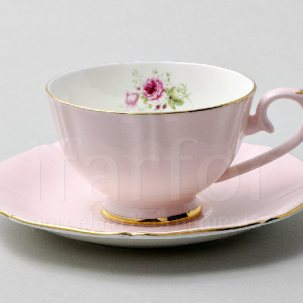 Чашка с блюдцем чайная Времена года. Розовый 1/2 Queens crown