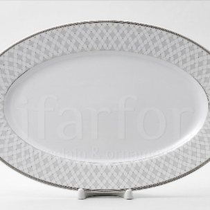 Блюдо овальное Серая сетка Платина Repast