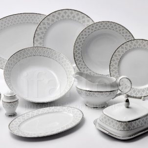 Сервиз столовый Серая сетка Платина 6/25 Repast