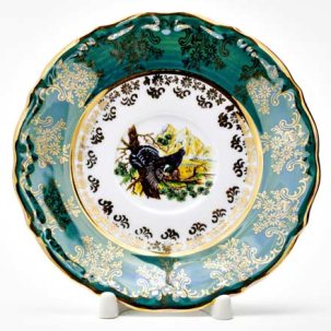 Блюдце чайное Охота зеленая. Глухарь Мария-Тереза