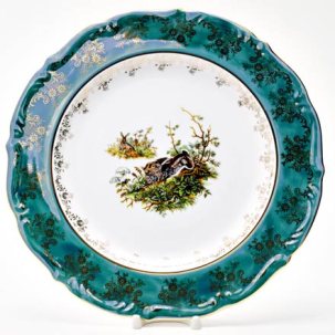 Блюдо круглое Охота зеленая. Заяц Мария-Тереза Круглое