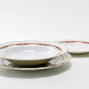 Набор тарелок Красная лилия 6/18 Мария Луиза