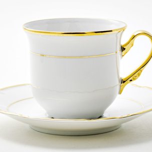 Чашка с блюдцем чайная Мария Луиза. Отводка золото 1/2 Констанция 230 мл.