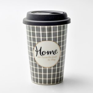 Термокружка Home our favorite place to stay (черная) 1/2 Royal Classics 127 мм.