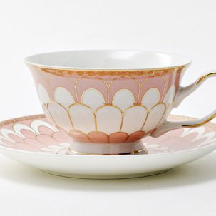 Чашка с блюдцем чайная Эмма розовый 1/2 Royal Classics 200 мл.