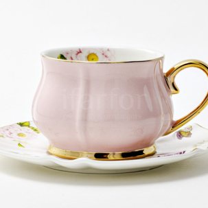 Чашка с блюдцем чайная Времена года. Розовый 1/2 Тюльпан Royal Classics