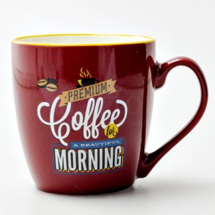 Кружка Утренний кофе бордовая Royal Classics