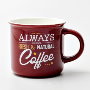 Кружка Always original fresh and natural coffee (бордо) Royal Classics