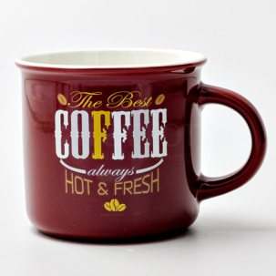 Кружка The best coffee always hot and fresh (бордо) Royal Classics