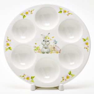 Поднос для яиц Кролик и утка Круглый лоток на 6 яиц