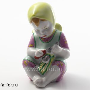 Скульптура Девочка с зайцем 160 мм.