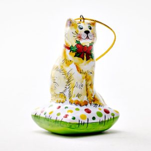 Елочная игрушка Киска на подушечке 1