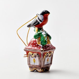 Елочная игрушка Фонарик с птичкой 1