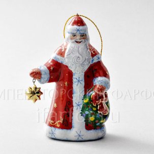 Елочная игрушка Дед мороз с венком