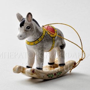 Елочная игрушка Ослик-качалка
