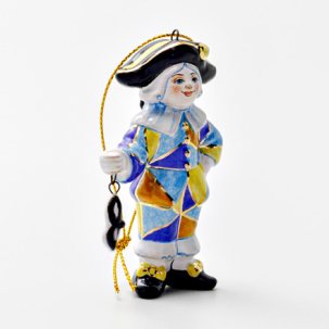 Елочная игрушка Золотой ключик. Арлекин с маской
