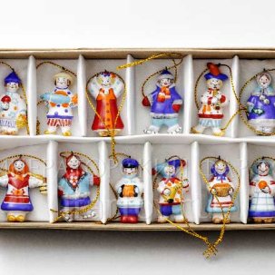 Набор елочных игрушек в подарочной коробке 215х120мм Русские потешки