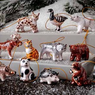 Набор елочных игрушек в подарочной коробке 165х165мм Зверушки