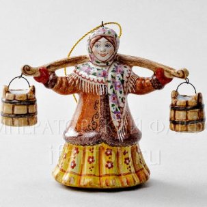 Елочная игрушка Баба с ведрами