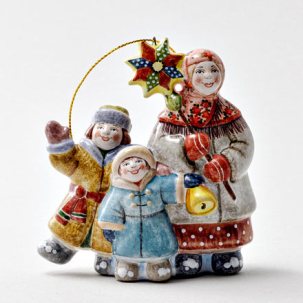 Елочная игрушка Колядки Колядки (розовый платочек)