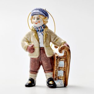 Елочная игрушка Кай Снежная королева. Кай с санками