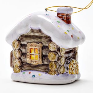 Елочная игрушка Серебряное копытце. Избушка (зимний балаган)