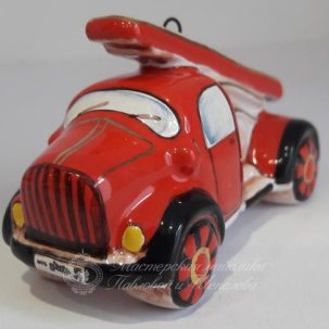 Елочная игрушка Пожарная машина 40 x 75 мм.
