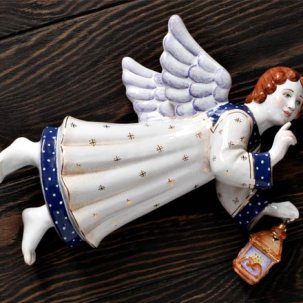 Скульптура Ангел настенный с фонариком