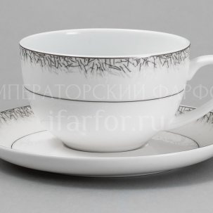 Чашка с блюдцем чайная  Иней 1/2  Royal Aurel