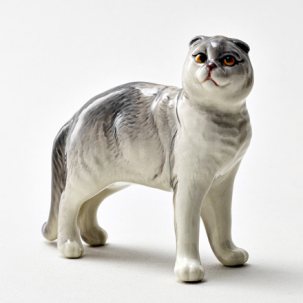 Скульптура Кошка вислоухая серая