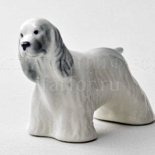 Скульптура Кокер стоящий Серый