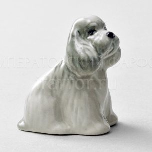 Скульптура Щенок спаниеля Серый