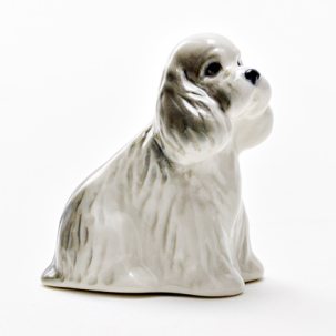 Скульптура Щенок спаниеля Темно-серый