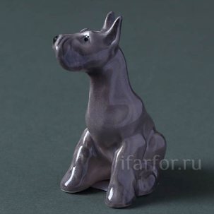 Скульптура Щенок шнауцера серый