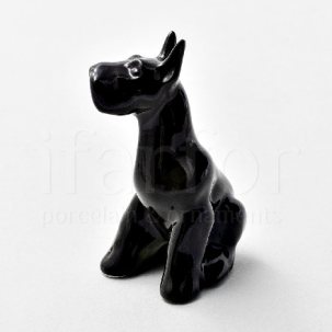 Скульптура Щенок шнауцера черный