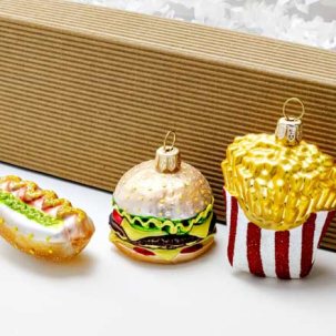 Набор елочных игрушек в подарочной коробке Fast food