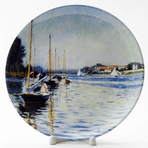 Декоративная тарелка Лодки на Сене