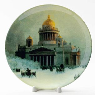 Декоративная тарелка Исаакиевский собор в морозный день