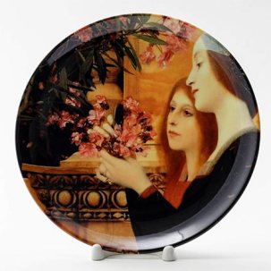 Декоративная тарелка Две девушки с олеандром