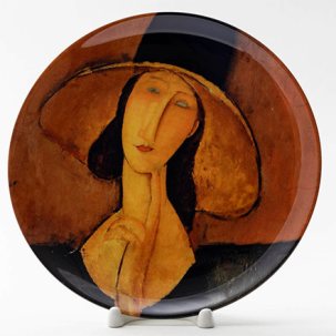 Декоративная тарелка Портрет Жанны Эбютерн в шляпе