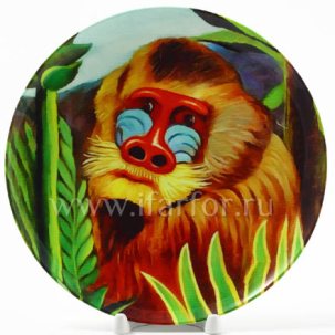 Декоративная тарелка Портрет обезьяны