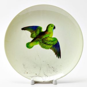 Декоративная тарелка Попугай с ошейником