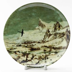 Декоративная тарелка Охотники на снегу 3