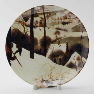 Декоративная тарелка Охотники на снегу 5