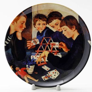 Декоративная тарелка Карточный домик