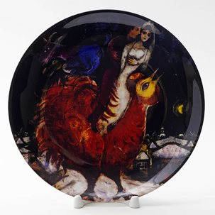 Декоративная тарелка Жених, невеста и петух